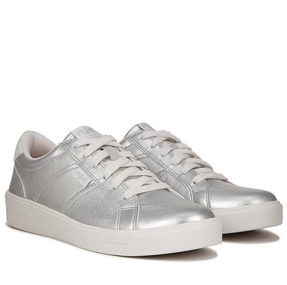 Ryka Women's Silver Metallic Viv Classic Oxfords Athletic Sneaker Size 6 wide